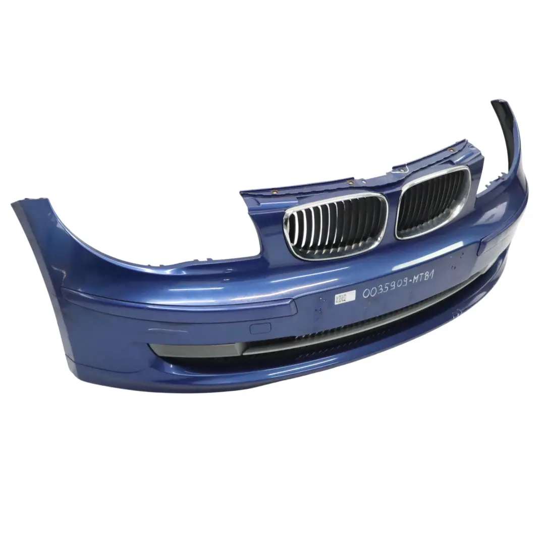 BMW E81 E87 LCI Complete Front Bumper Trim PDC Montegoblau Montego Blue - A51 - SKU 0035909-MTB1 - Part number 0035909