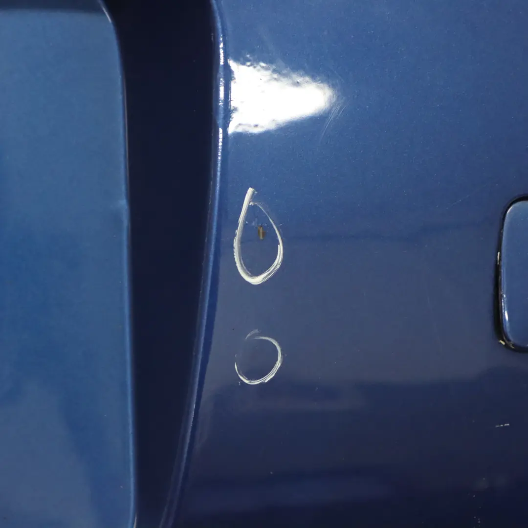 BMW E81 E87 LCI Rear Bumper Trim Panel Montegoblau Blue Metallic - A51 - SKU 0035911-MTB - Part number 0035911