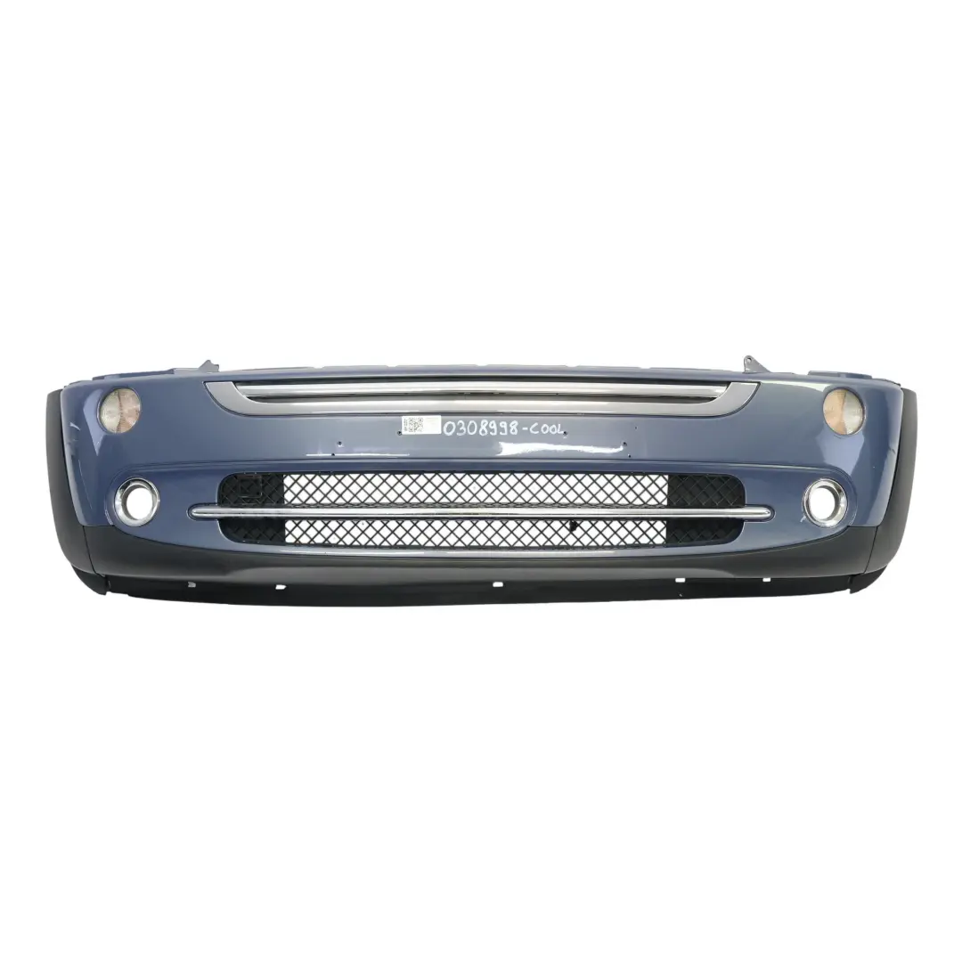 Mini Cooper R50 R52 Complete Front Bumper Panel Cool Blue Metallic - A27 - SKU 0308998-COOL - Part number 0308998