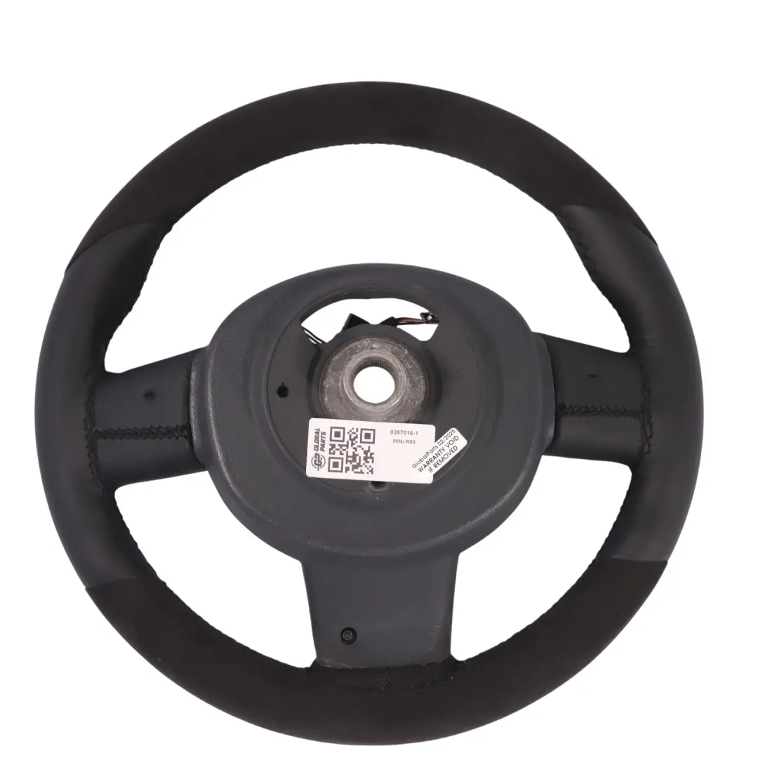 Lenkrad Mini Cooper JCW R50 R52 R53 NEU Schwarz Leder Alcantara für mit Teilenummer 0397016 Lenkrad Mini Cooper JCW R50 R52 R53 NEU Schwarz Leder Alcantara - SKU 0397016-1 - Teilenummer 0397016