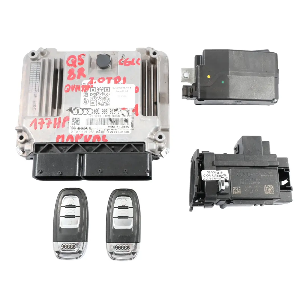 Audi Q5 8R 2.0 TDI CGLC Quattro 177HP Engine Control ECU Kit Manual - SKU 03L906018JM-1 - Part number 03L906018JM