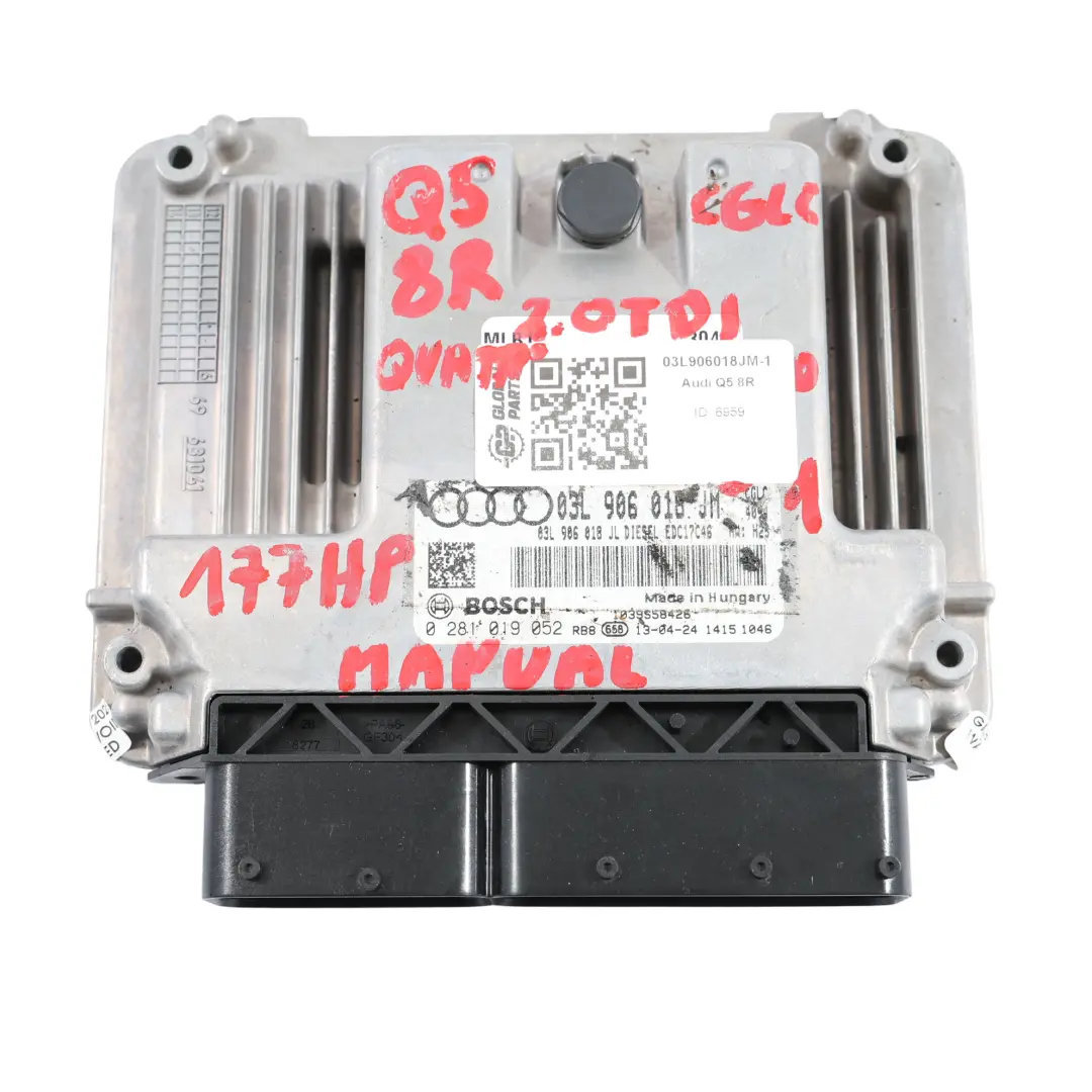 Audi Q5 8R 2.0 TDI CGLC Quattro 177HP Engine Control ECU Kit Manual - SKU 03L906018JM-1 - Part number 03L906018JM