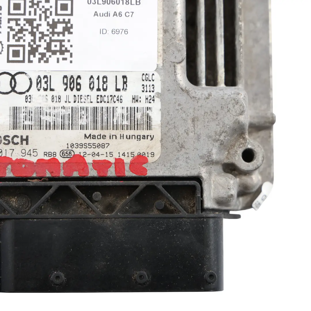 CGLC 177HP Unità Controllo Motore ECU 03L906018LA Automatico per Audi A6 C7 2.0 TDI con numero di parte 03L906018LB Audi A6 C7 2.0 TDI CGLC 177HP Unità Controllo Motore ECU 03L906018LA Automatico - SKU 03L906018LB - Numero di parte 03L906018LB