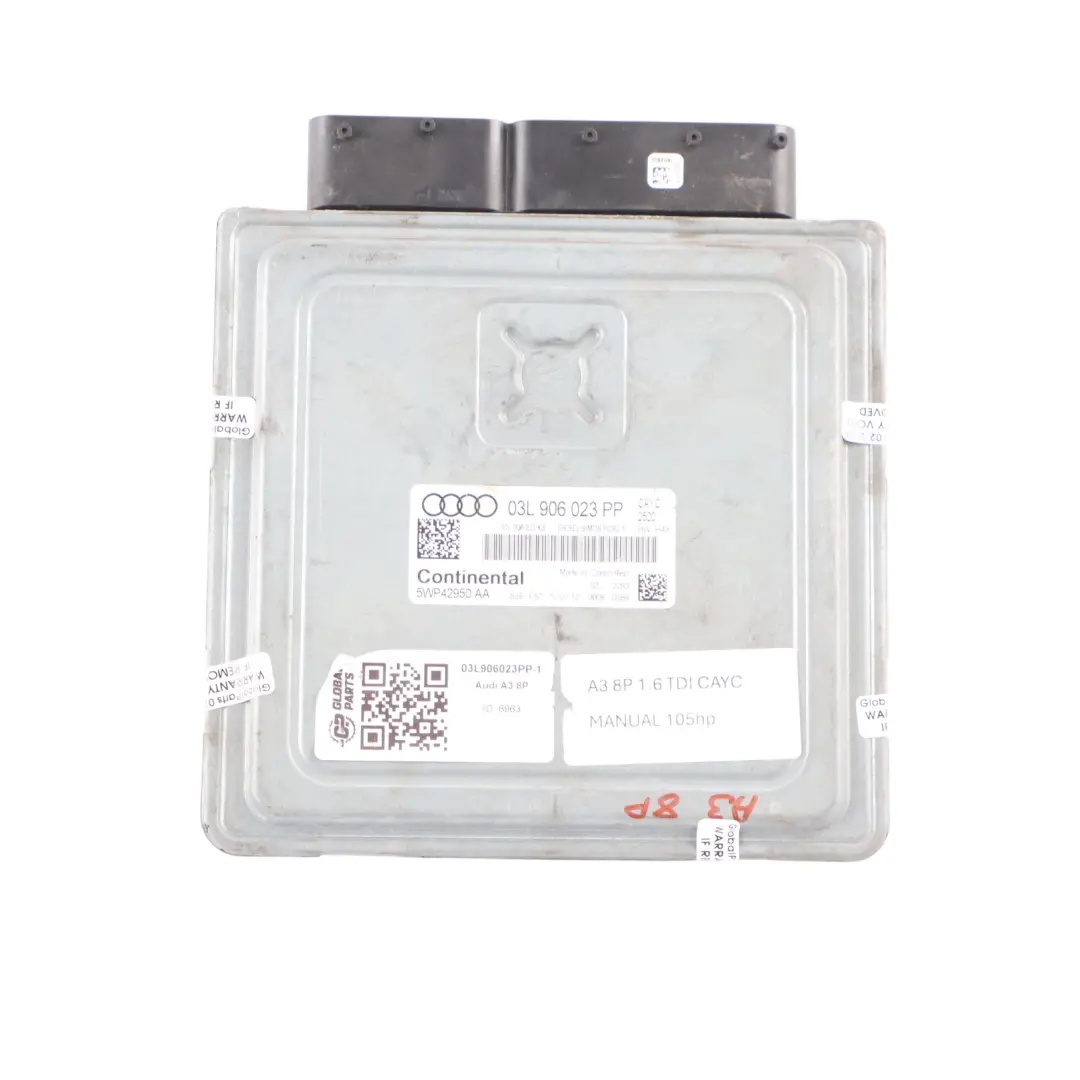 105HP CAYC Engine ECU Kit Keys + Ignition Manual Audi A3 8P 1.6 TDI - SKU 03L906023PP-1 - Part number 03L906023PP