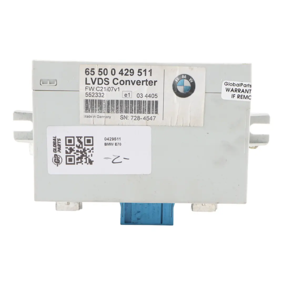 LVDS Converter Module to BMW X5 E70 with Part number 0429511 BMW X5 E70 LVDS Converter Module - SKU 0429511 - Part number 0429511