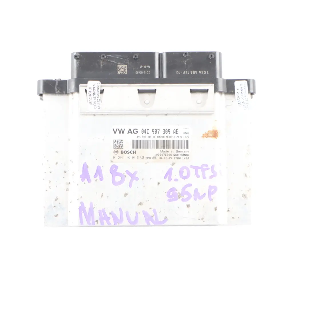 CHZB 95HP Engine ECU Kit + Ignition + Key Manual Audi A1 8X 1.0 TFSI - SKU 04C906026AK - Part number 04C906026AK