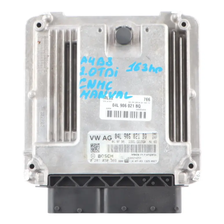Módulo De Unidad Control Del Motor ECU 2.0 TDI CNHC 163HP para Audi A4 B8 con número de pieza 04L906021BQ Audi A4 B8 Módulo De Unidad Control Del Motor ECU 2.0 TDI CNHC 163HP - SKU 04L906021BQ - Número de pieza 04L906021BQ