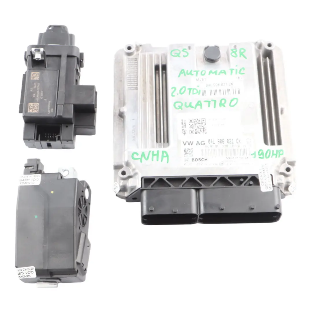 CNHA 190HP Engine ECU Kit 04L906021BG Automatic to Audi Q5 8R 2.0 TDI with Part number 04L906021CK Audi Q5 8R 2.0 TDI CNHA 190HP Engine ECU Kit 04L906021BG Automatic - SKU 04L906021CK-1 - Part number 04L906021CK