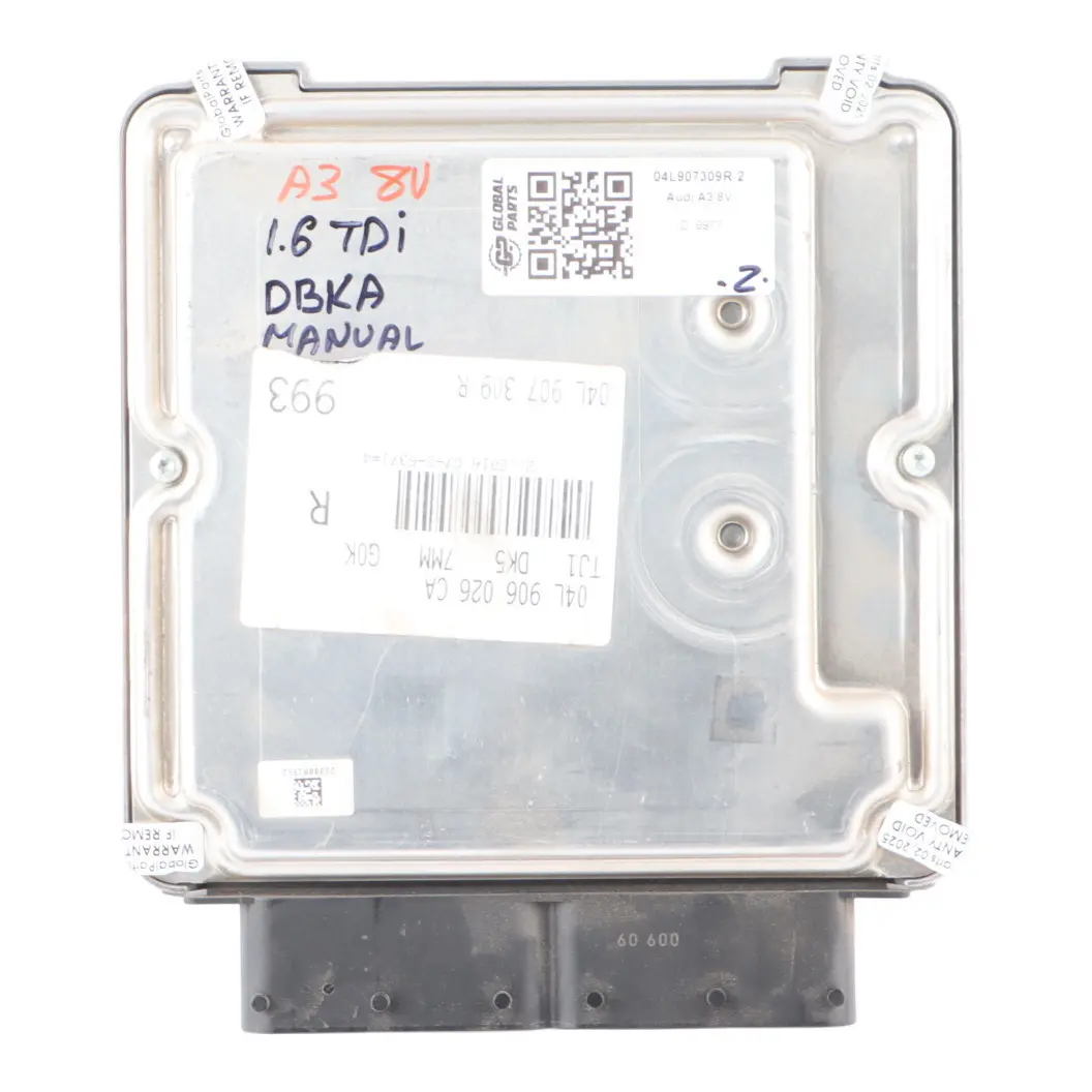 Audi A3 8V 1.6 TDI 110HP DBKA Engine ECU 04L907309R Manual