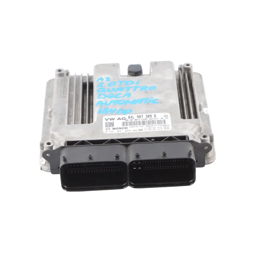 Audi A3 8V 2.0 TDI Quattro 184HP DGCA Engine ECU Unit Automatic - SKU 04L907309R - Part number 04L907309R