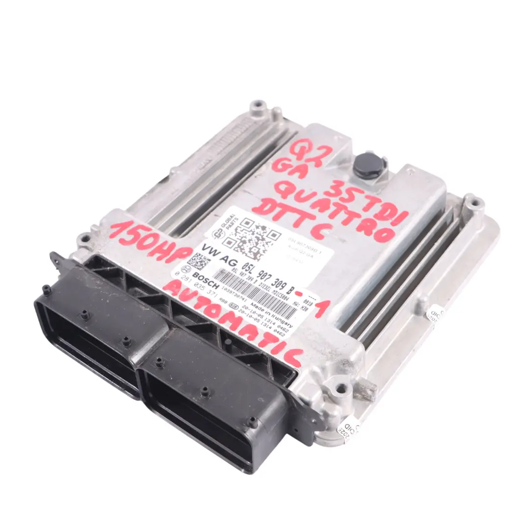 Audi Q2 GA 35 TDI DTTC 150HP Quattro Engine ECU Kit Ignition + Key - SKU 05L907309B-1 - Part number 05L907309B