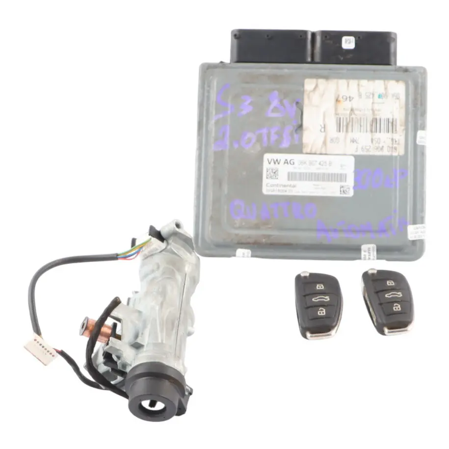 Audi S3 8V 2.0 TFSI CJXC 300HP Quattro Engine ECU Kit Ignition + Keys - SKU 06K907425B-5 - Part number 06K907425B