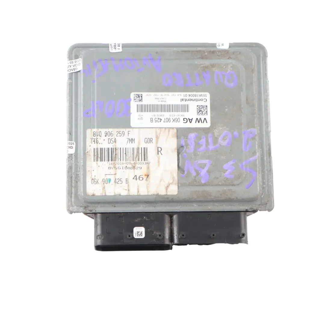 Audi S3 8V 2.0 TFSI CJXC 300HP Quattro Engine ECU Kit Ignition + Keys - SKU 06K907425B-5 - Part number 06K907425B