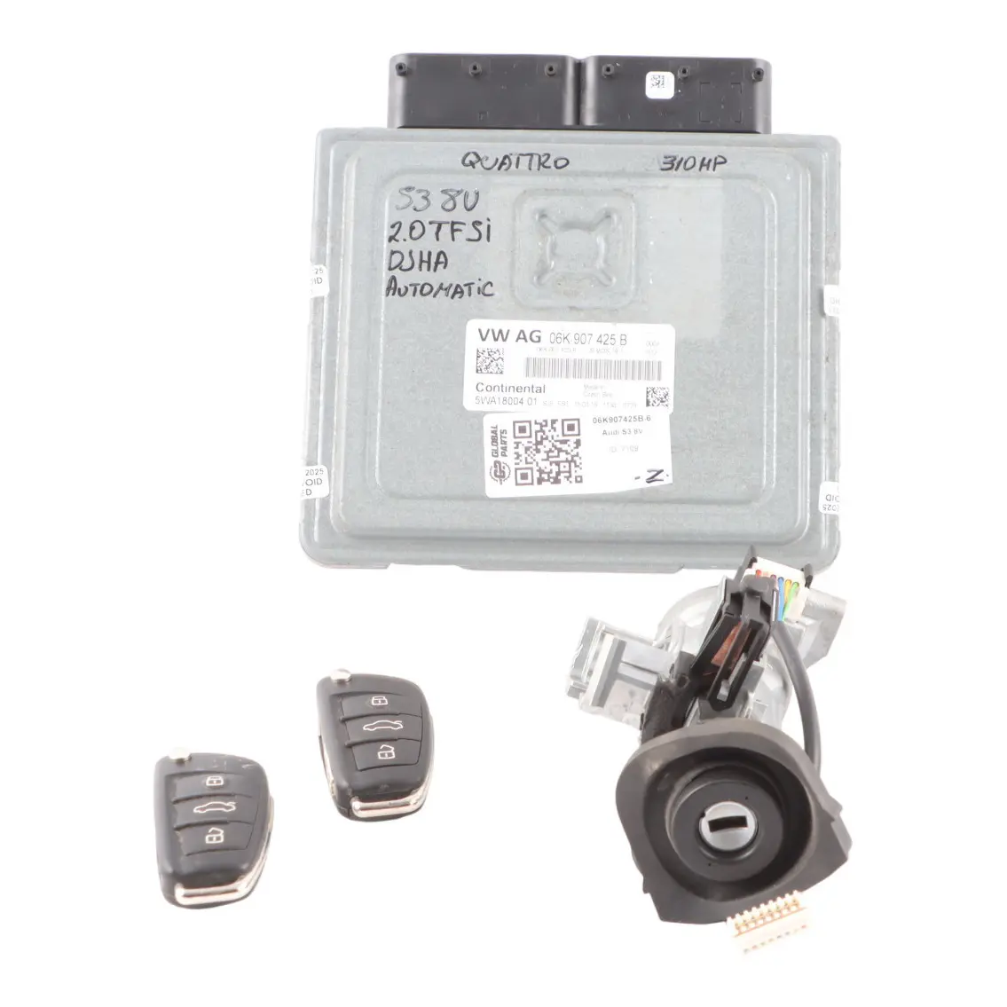 Audi S3 8V 2.0 TFSI DJHA 310HP Quattro Engine ECU Kit 06K907425B 2 Key Lock