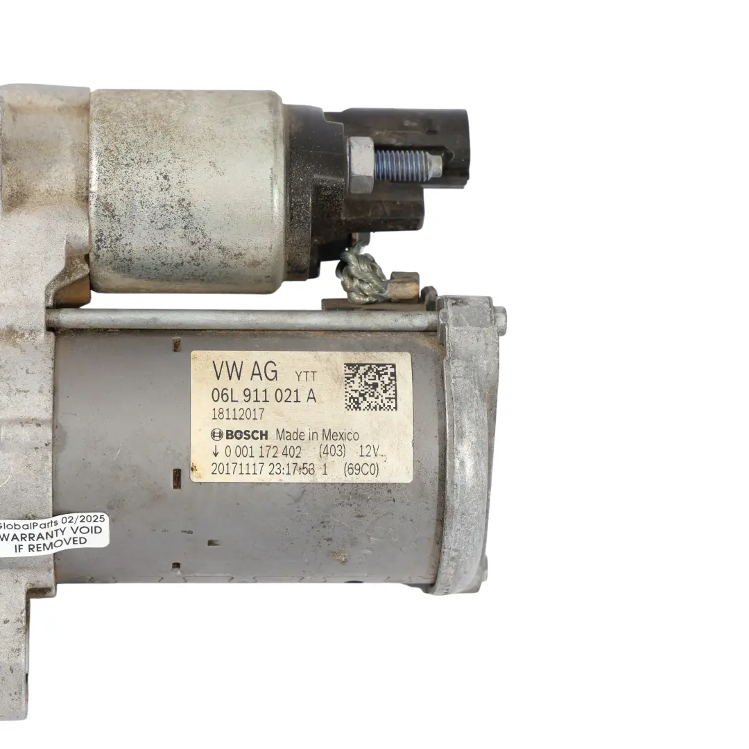 Audi A4 B9 2.0 TFSI CVKB Petrol Engine Starter Motor - SKU 06L911021A - Part number 06L911021A