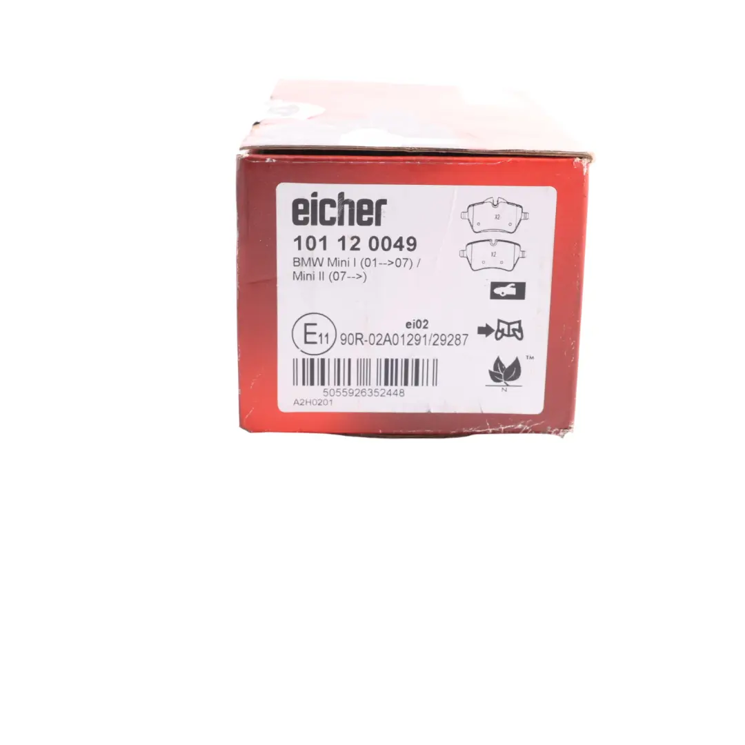 Front Brake Pads Set EIcher to Mini Cooper S R56 with Part number 101120049 Mini Cooper S R56 Front Brake Pads Set EIcher - SKU 101120049 - Part number 101120049
