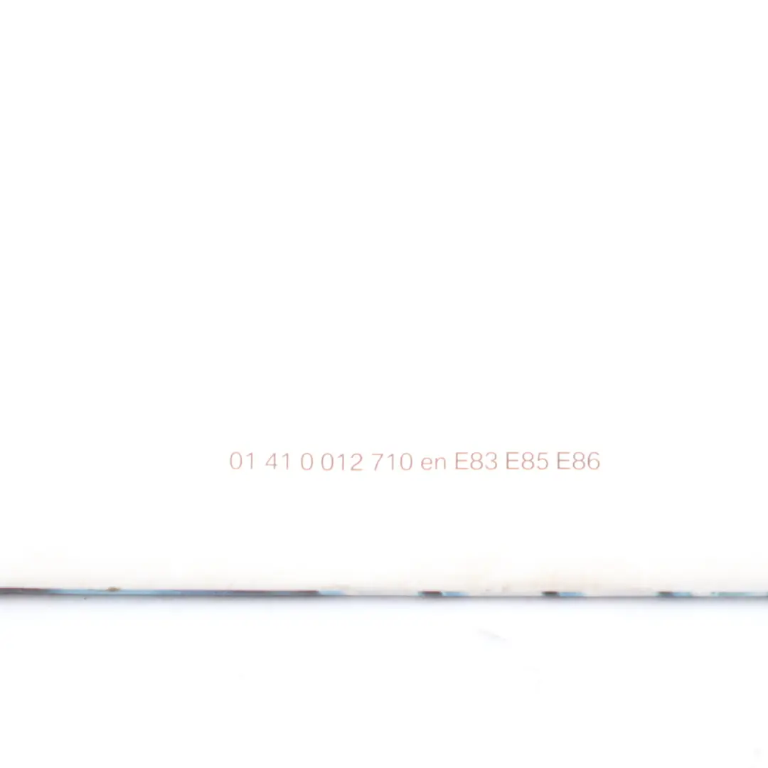 Service Booklet 00 to BMW X3 Z4 Series E83 E85 E86 with Part number 0012710 BMW X3 Z4 Series E83 E85 E86 Service Booklet 00 - SKU 12710 - Part number 0012710