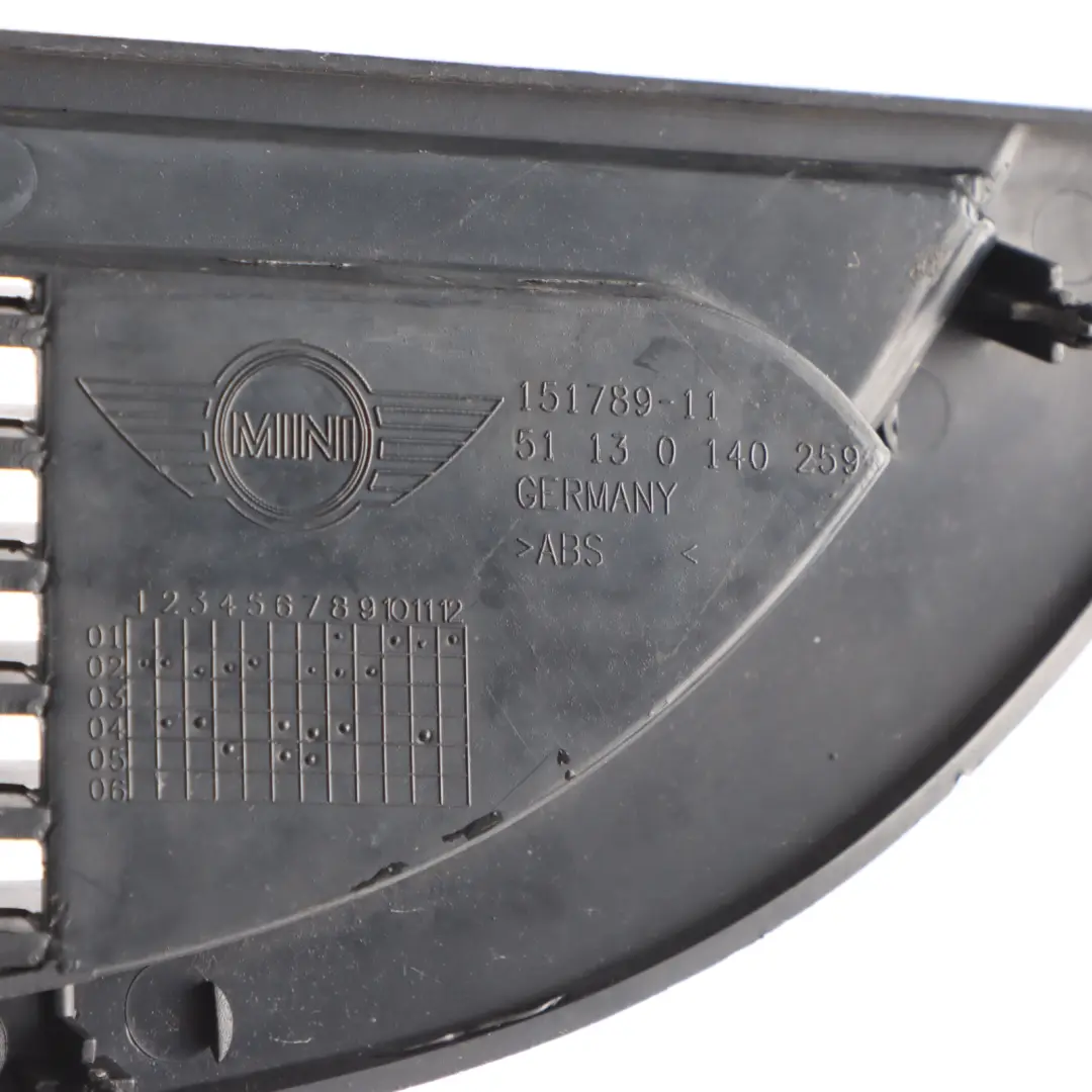 Radiator Grille Top Trim Black 0 to Mini Cooper One R50 R52 R53 with Part number 140259 Mini Cooper One R50 R52 R53 Radiator Grille Top Trim Black 0 - SKU 140259-1 - Part number 140259