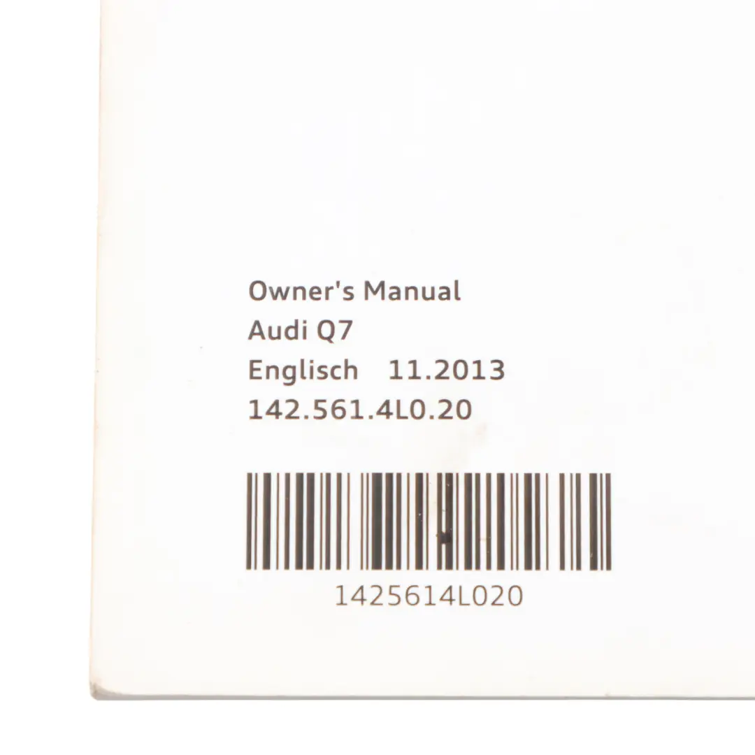 Owner's Handbook Instruction Book Set Wallet Case Pouch to Audi Q7 4L with Part number 1425614L020 Audi Q7 4L Owner's Handbook Instruction Book Set Wallet Case Pouch - SKU 1425614L020 - Part number 1425614L020