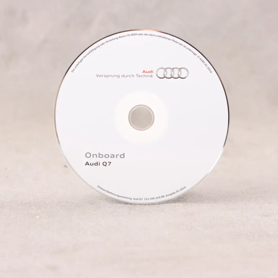 Onboard Manual Owner's Handbook CD Disc to Audi Q7 4L with Part number 1515654L088 Audi Q7 4L Onboard Manual Owner's Handbook CD Disc - SKU 1515654L088 - Part number 1515654L088