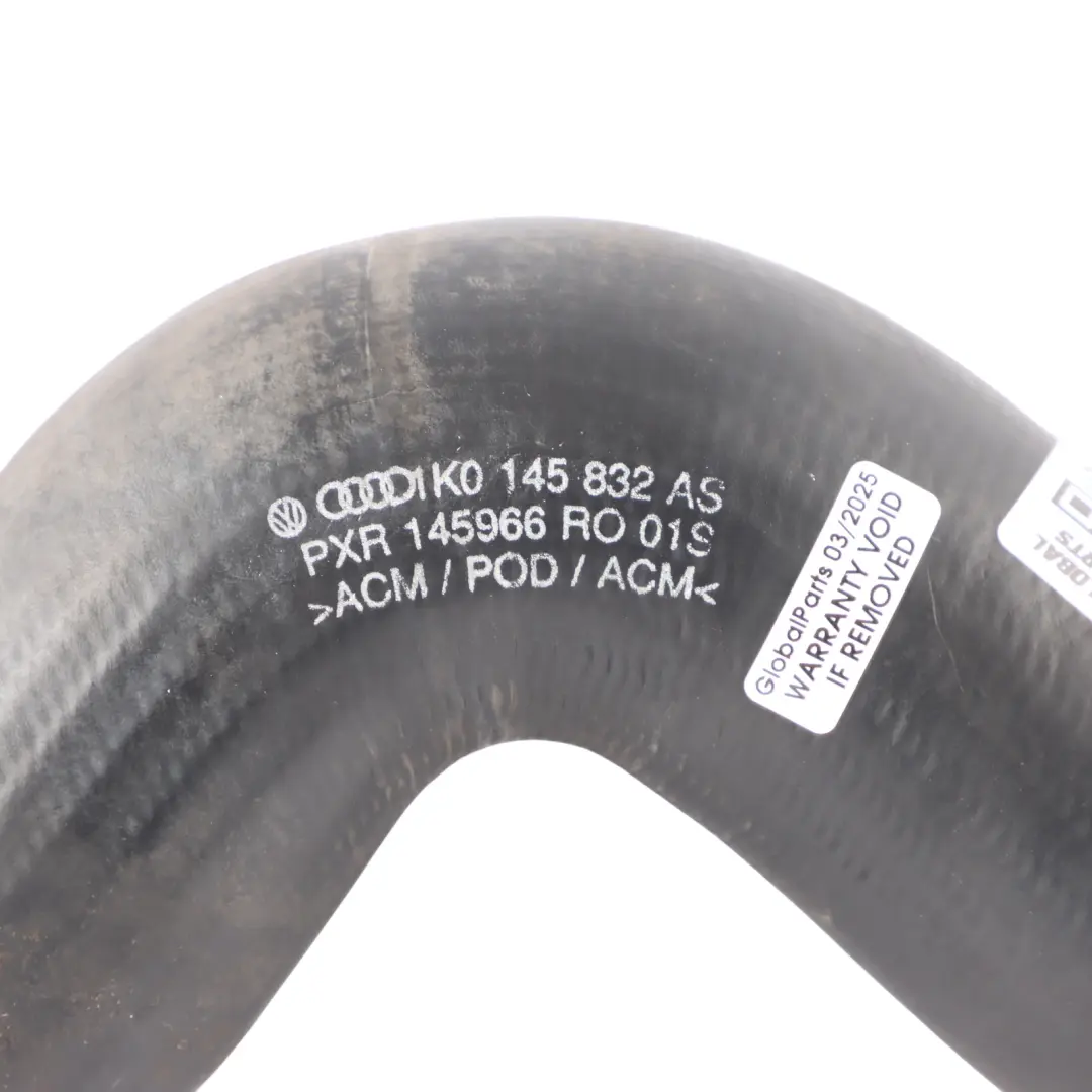 Hose Pipe Tube to Audi A3 8P VW Golf 1.8 2.0 TFSI Turbo Intercooler Air with Part number 1K0145832AS Audi A3 8P VW Golf 1.8 2.0 TFSI Turbo Intercooler Air Hose Pipe Tube - SKU 1K0145832AS - Part number 1K0145832AS