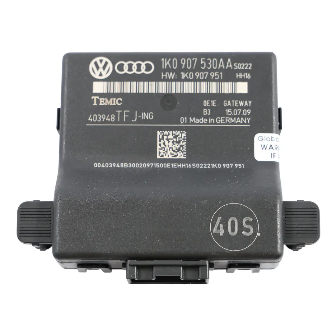 Audi A3 8P Karosserie Gateway Modul ECU Steuergerät - SKU 1K0907530AA - Teilenummer 1K0907530AA