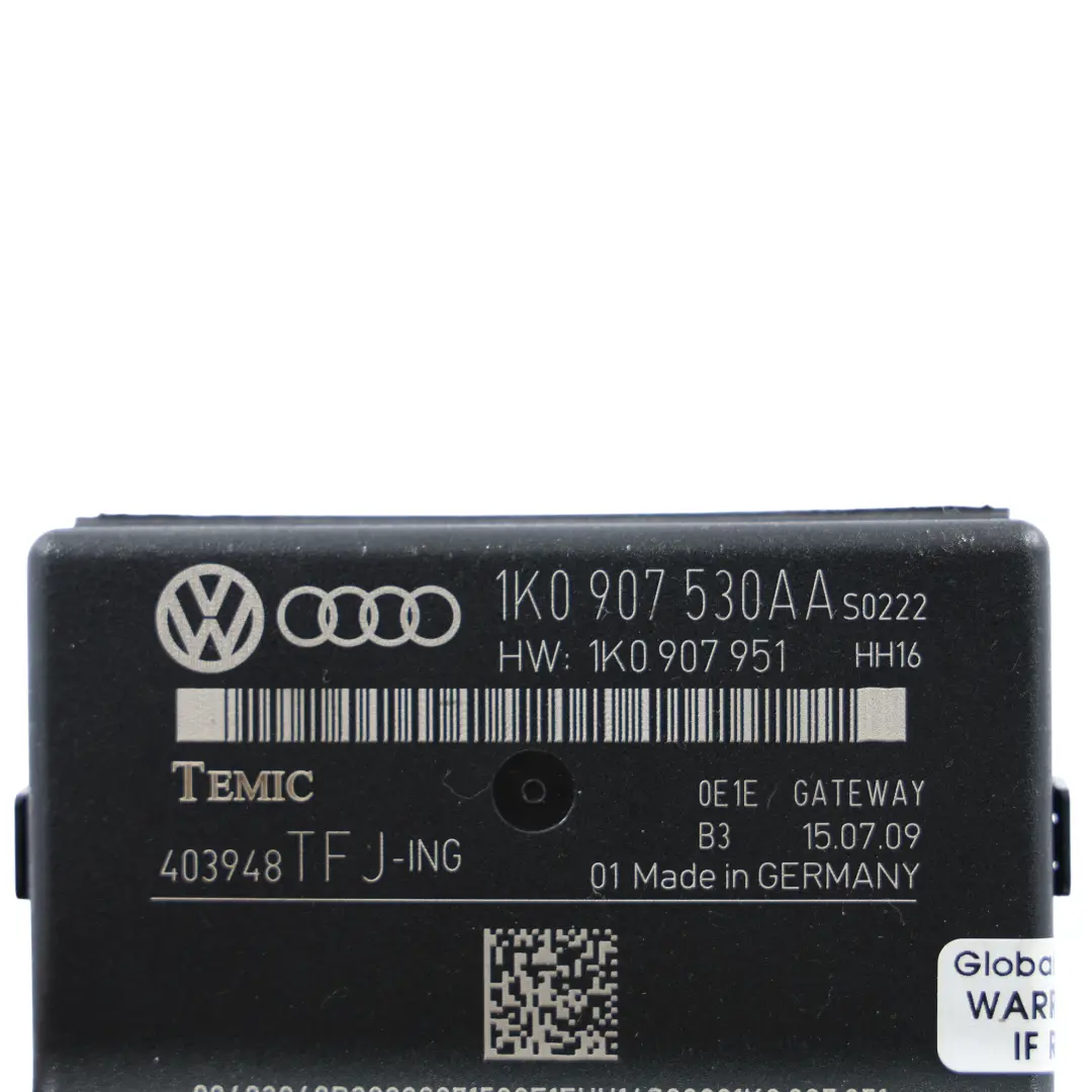 Corpo Gateway Modulo ECU Unità Di Controllo per Audi A3 8P con numero di parte 1K0907530AA Audi A3 8P Corpo Gateway Modulo ECU Unità Di Controllo - SKU 1K0907530AA - Numero di parte 1K0907530AA
