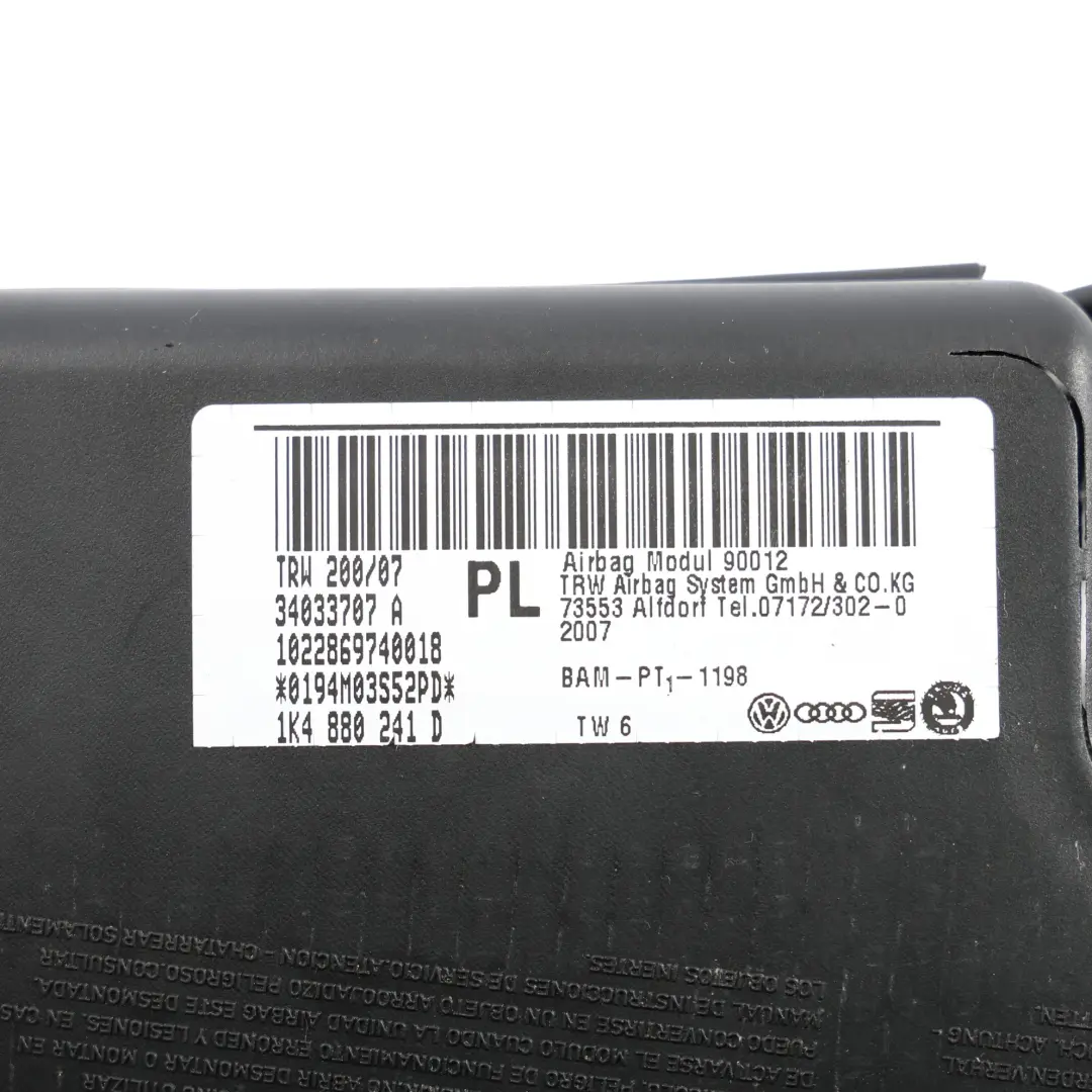 VW Volkswagen Golf V Seat Side Front Left N/S Air Module - SKU 1K4880241D - Part number 1K4880241D