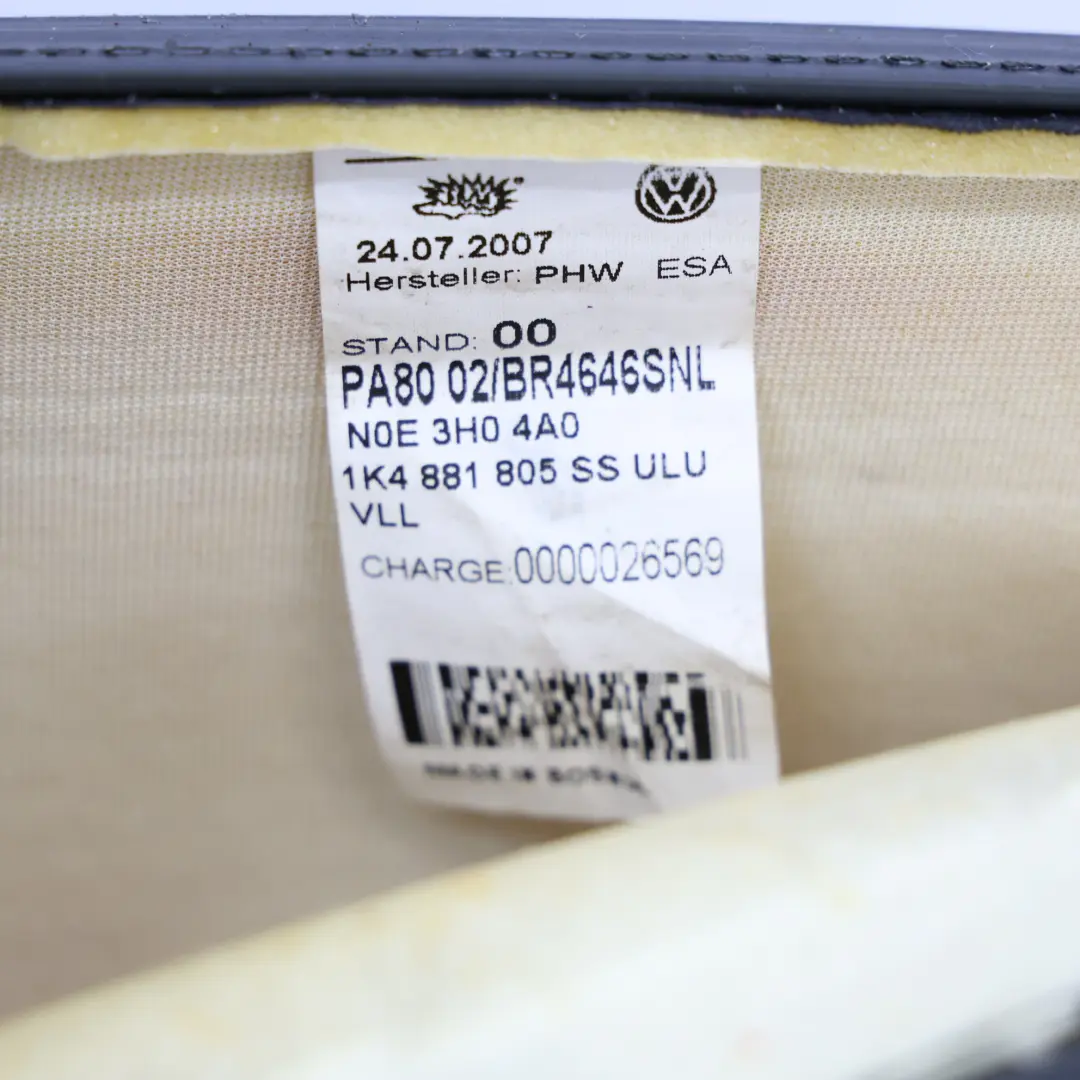 Volkswagen Golf 5 1K Schienale Sedile Anteriore Sinistro Interno Panno Tessuto - SKU 1K4882805Q - Numero di parte 1K4882805Q