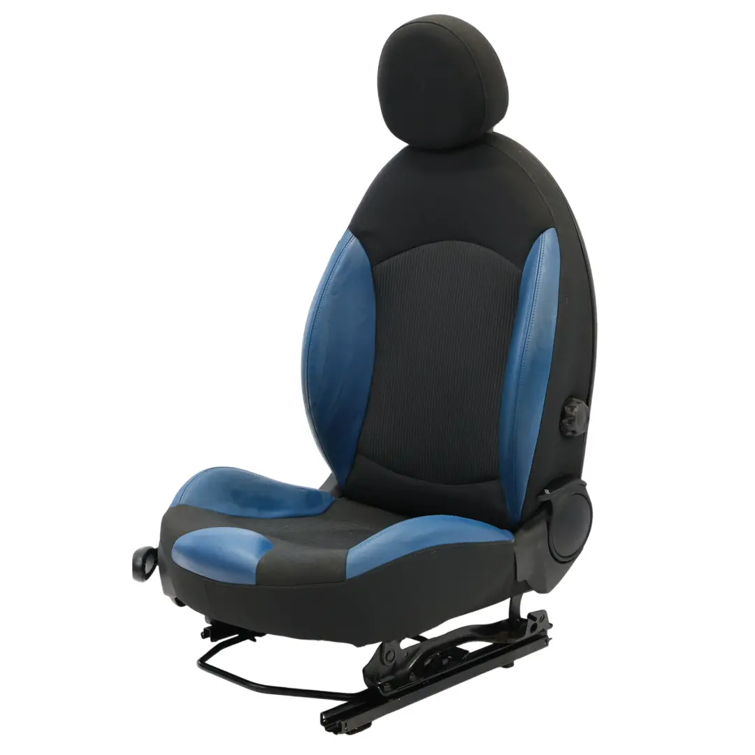 Asiento Deportivo Delantero Tela Cuero Derecho Azul Pacifico para Mini R55 R56 R57 con número de pieza 2753496 Mini R55 R56 R57 Asiento Deportivo Delantero Tela Cuero Derecho Azul Pacifico - SKU 2753496-1 - Número de pieza 2753496