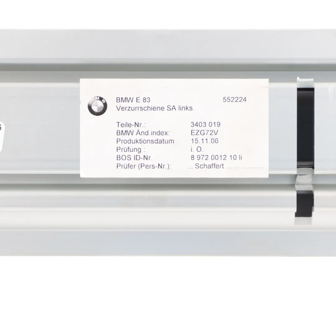 BMW X3 E83 Boot Trunk Lid Rail Tailgate Lashing Set Left Right N/O/S - SKU 3403019-1 - Part number 3403019