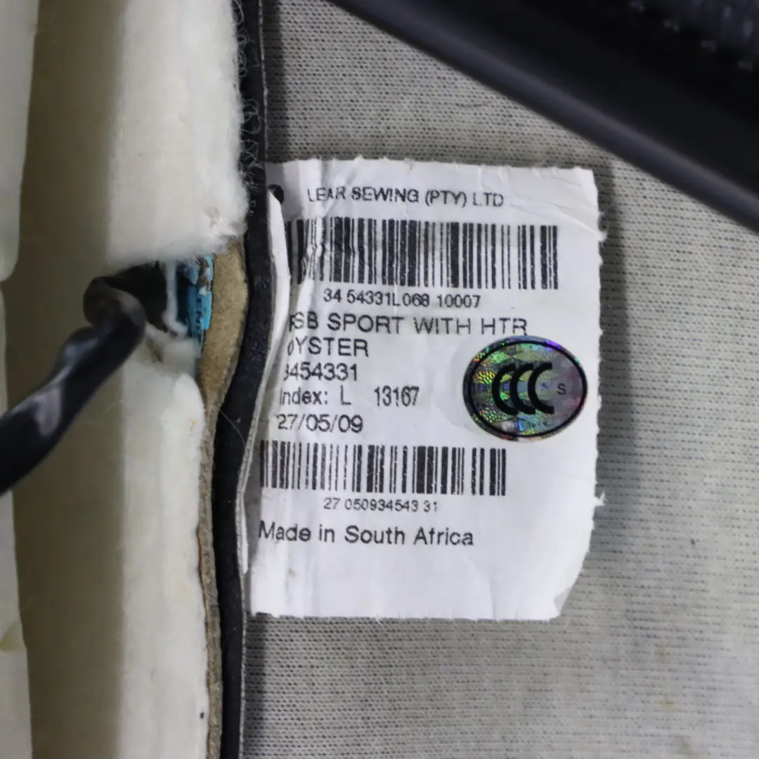 BMW X3 E83 LCI Sport Seat Backrest Heated Left Right N/O/S Leather Nevada Oyster - SKU 3454331 - Part number 3454331