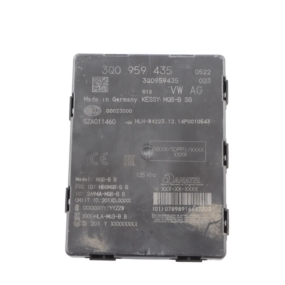 Entry Keyless Kessy Control Module Unit ECU to Audi TT FV with Part number 3Q0959435 Audi TT FV Entry Keyless Kessy Control Module Unit ECU - SKU 3Q0959435 - Part number 3Q0959435