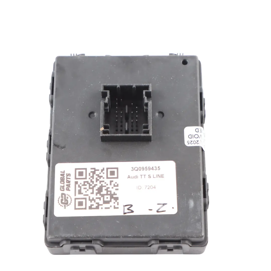 Entry Keyless Kessy Control Module Unit ECU to Audi TT FV with Part number 3Q0959435 Audi TT FV Entry Keyless Kessy Control Module Unit ECU - SKU 3Q0959435 - Part number 3Q0959435