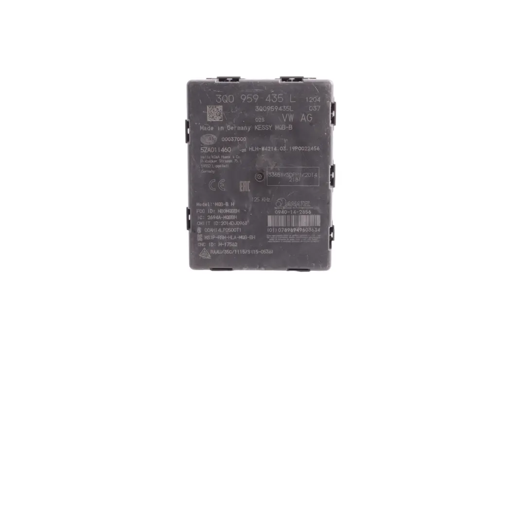  Entry Keyless Audi A3 S3 RS3 8V Kessy Control Module Unit ECU - SKU 3Q0959435L - Part number 3Q0959435L