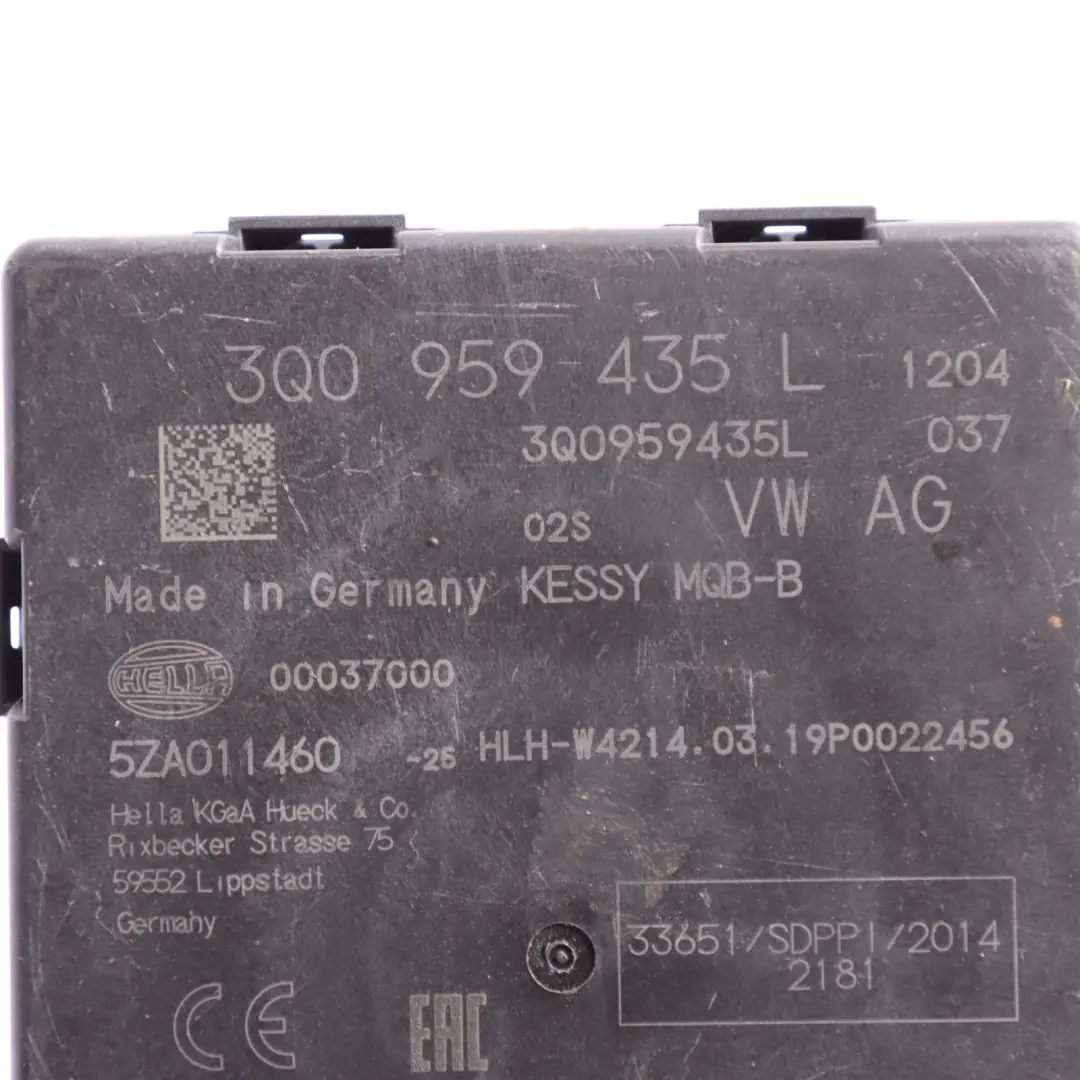  Entry Keyless Audi A3 S3 RS3 8V Kessy Control Module Unit ECU - SKU 3Q0959435L - Part number 3Q0959435L