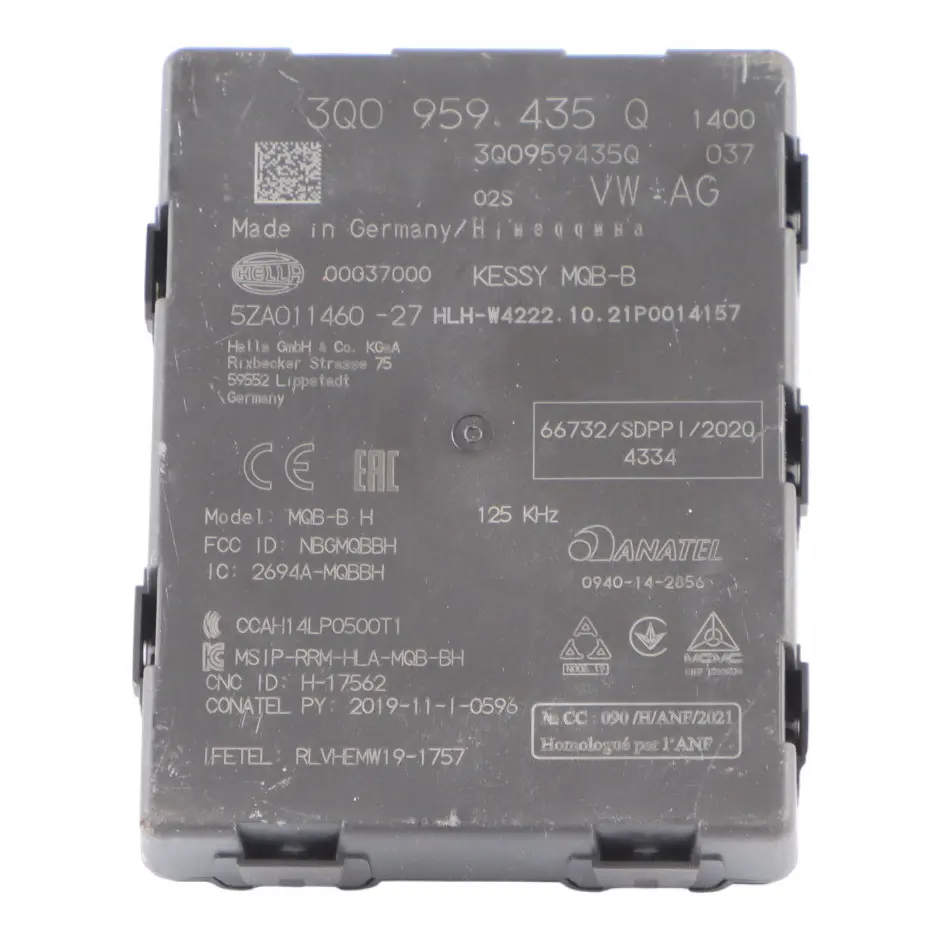 Keyless Entry Module ECU Unit to Volkswagen Audi Skoda Seat with Part number 3Q0959435Q Volkswagen Audi Skoda Seat Keyless Entry Module ECU Unit - SKU 3Q0959435Q - Part number 3Q0959435Q