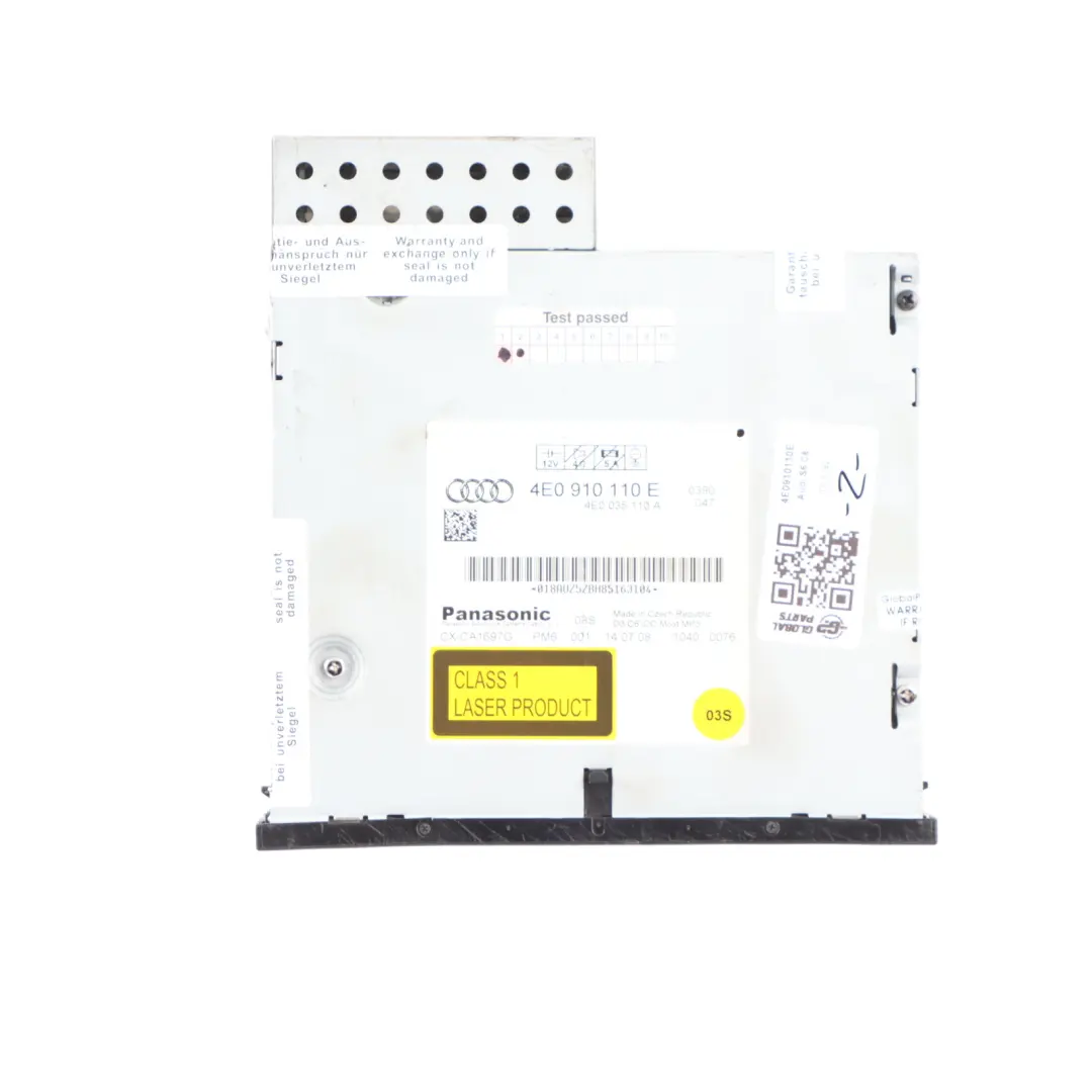 Caricatore CD A 6 Dischi Rivista Unità Principale MMI per Audi S6 C6 con numero di parte 4E0910110E Audi S6 C6 Caricatore CD A 6 Dischi Rivista Unità Principale MMI - SKU 4E0910110E - Numero di parte 4E0910110E