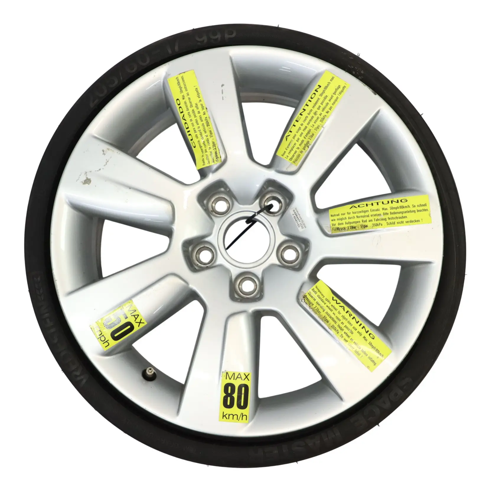 Audi A6 C6 Ruota Di Scorta Ruota In Lega Compatta R17 4J Vredestein 205/60 7X17