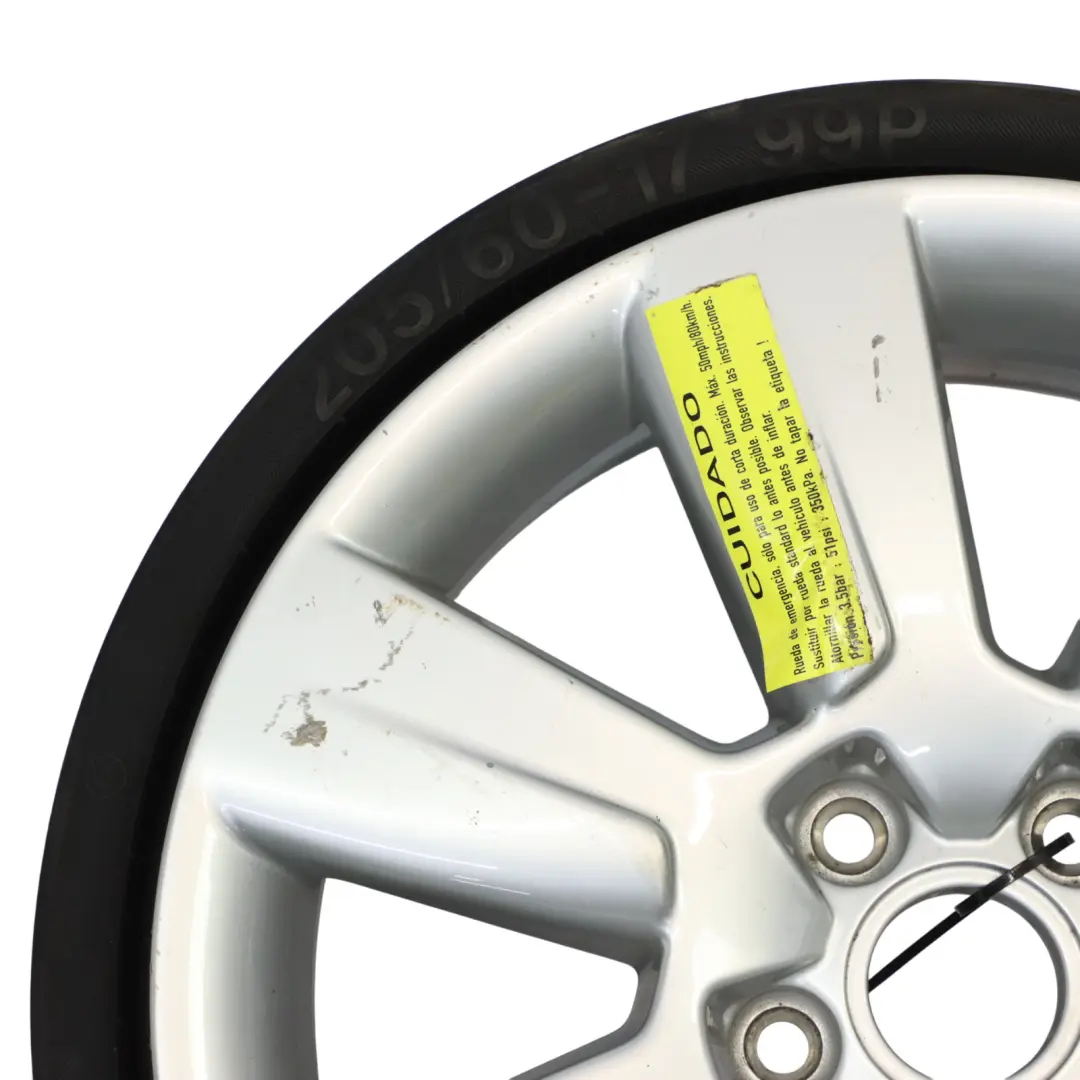 Spare Wheel Compact Alloy Wheel R17 4J Vredestein 205/60 7x17 to Audi A6 C6 with Part number 4F0601025AS Audi A6 C6 Spare Wheel Compact Alloy Wheel R17 4J Vredestein 205/60 7x17 - SKU 4F0601025AS - Part number 4F0601025AS