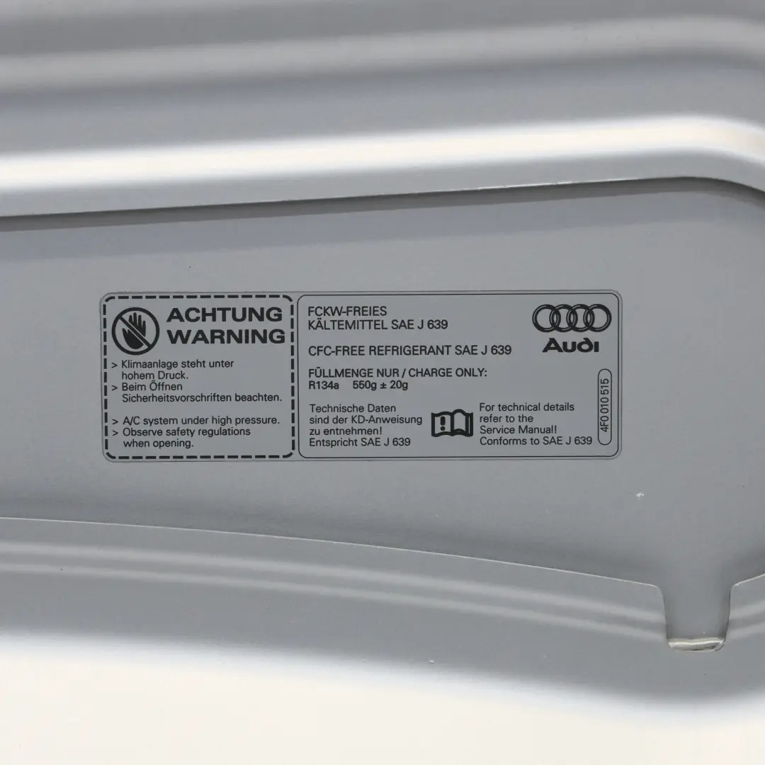 Audi A6 C6 Przednia Maska Panel Pokrywa Maski Ice Silver Metallic - X7W - SKU 4F0823029F-ICS - Numer Części 4F0823029F