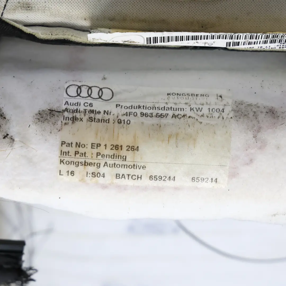 Siège Avant Chauffant À Dossier Gauche Intérieur En Cuir Noir Audi A6 C6 - SKU 4F0881805BA - Numéro de pièce 4F0881805BA