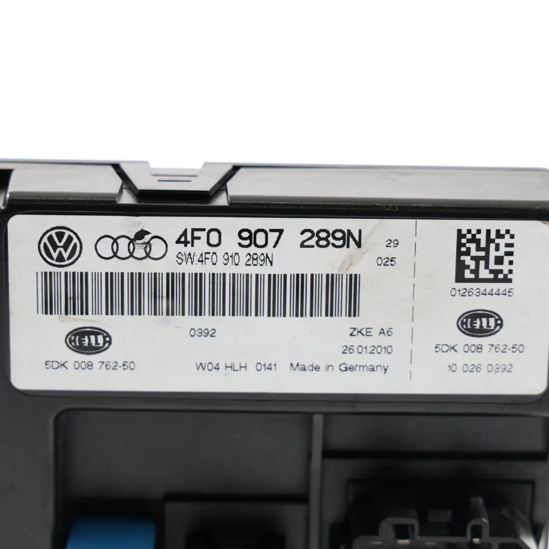 Body Control Comfort Unit Module BCM Unit ECU 4F0907289G to Audi A6 C6 with Part number 4F0907289N Audi A6 C6 Body Control Comfort Unit Module BCM Unit ECU 4F0907289G - SKU 4F0907289N - Part number 4F0907289N