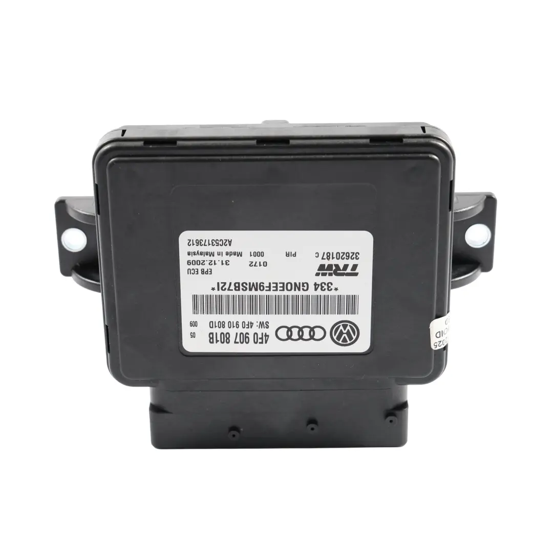 Parking Hand Brake Module Control Unit ECU to Audi A6 C6 Electric with Part number 4F0907801B Audi A6 C6 Electric Parking Hand Brake Module Control Unit ECU - SKU 4F0907801B - Part number 4F0907801B