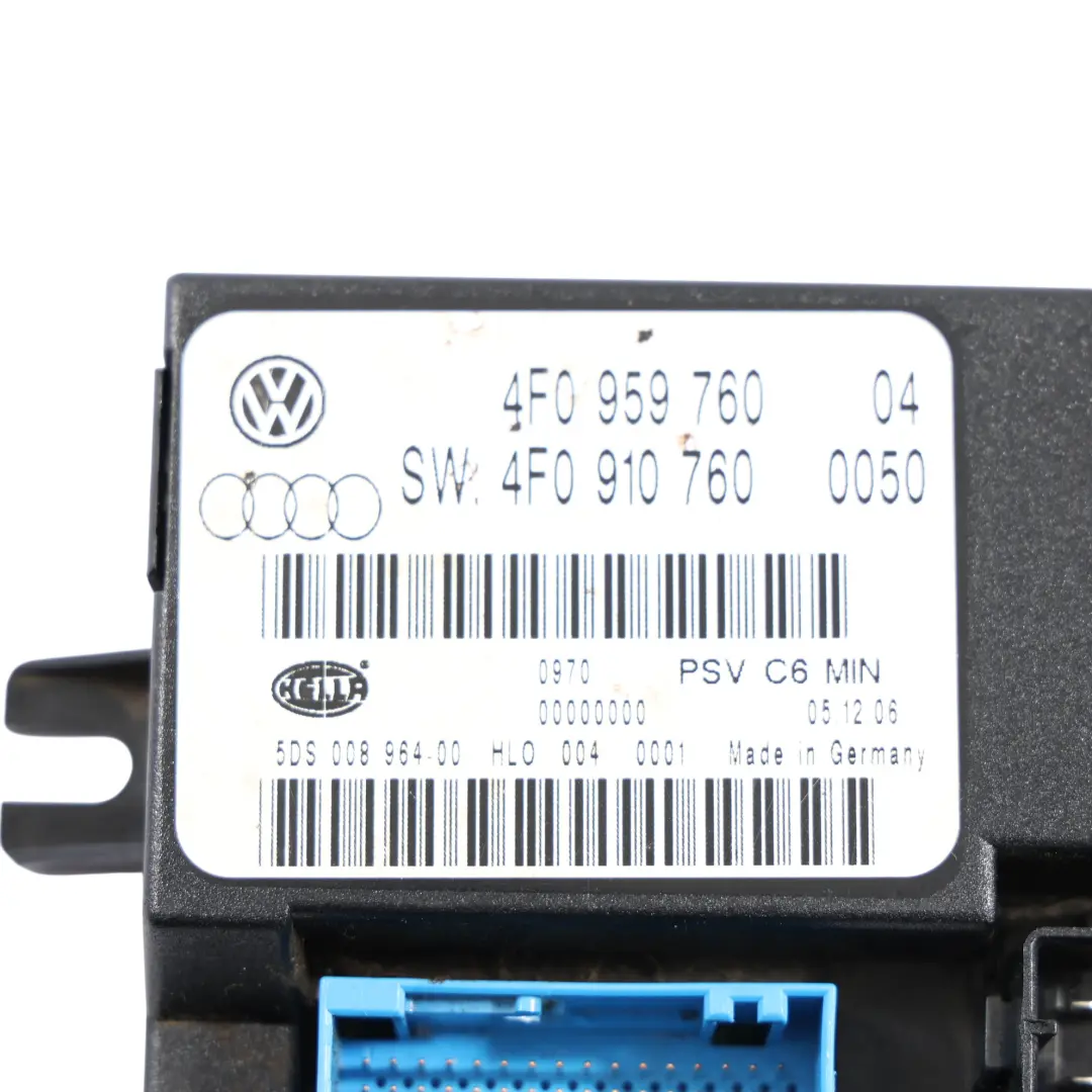 Module Mémoire Commande Siège Avant Gauche Audi A6 C6 - SKU 4F0959760 - Numéro de pièce 4F0959760