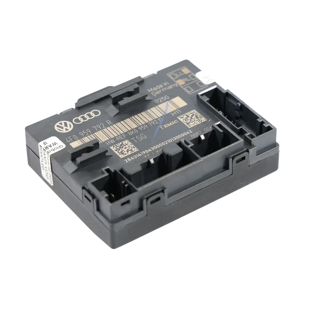 Przednie Lewe Drzwi Moduł Sterownik ECU do Audi A6 C6 o numerze 4F0959792R Audi A6 C6 Przednie Lewe Drzwi Moduł Sterownik ECU - SKU 4F0959792R - Numer Części 4F0959792R