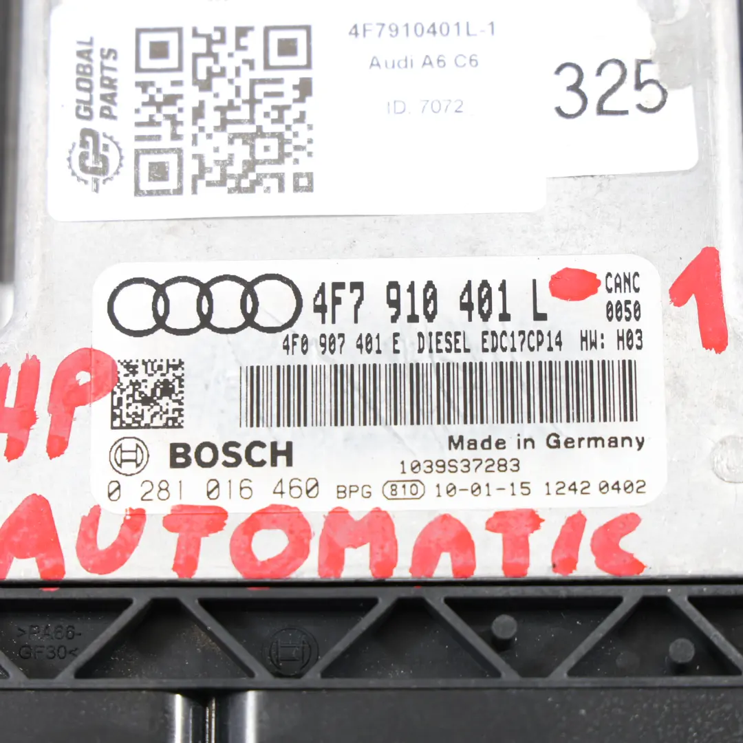 Kit Calculateur Moteur Audi A6 C6 2.7 TDI CANC Quattro 190HP  - SKU 4F7910401L-1 - Numéro de pièce 4F7910401L