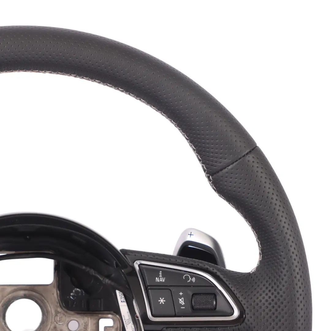 Leather Steering Wheel Paddle Shift Flat Bottom to Audi RS6 C7 NEW Black with Part number 4G0419091AC Audi RS6 C7 NEW Black Leather Steering Wheel Paddle Shift Flat Bottom - SKU 4G0419091AC-1 - Part number 4G0419091AC