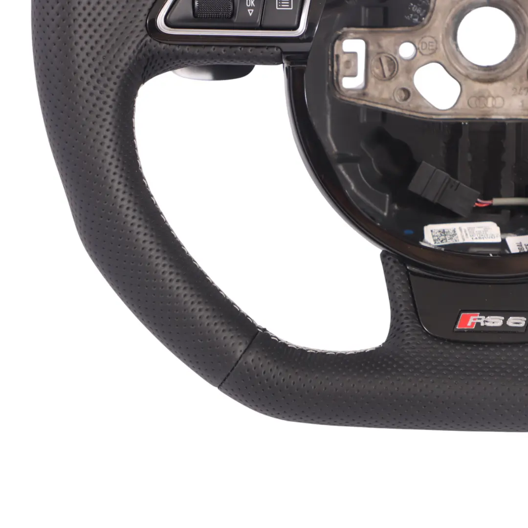 Audi RS6 C7 NEW Black Leather Steering Wheel Paddle Shift Flat Bottom - SKU 4G0419091AC-1 - Part number 4G0419091AC