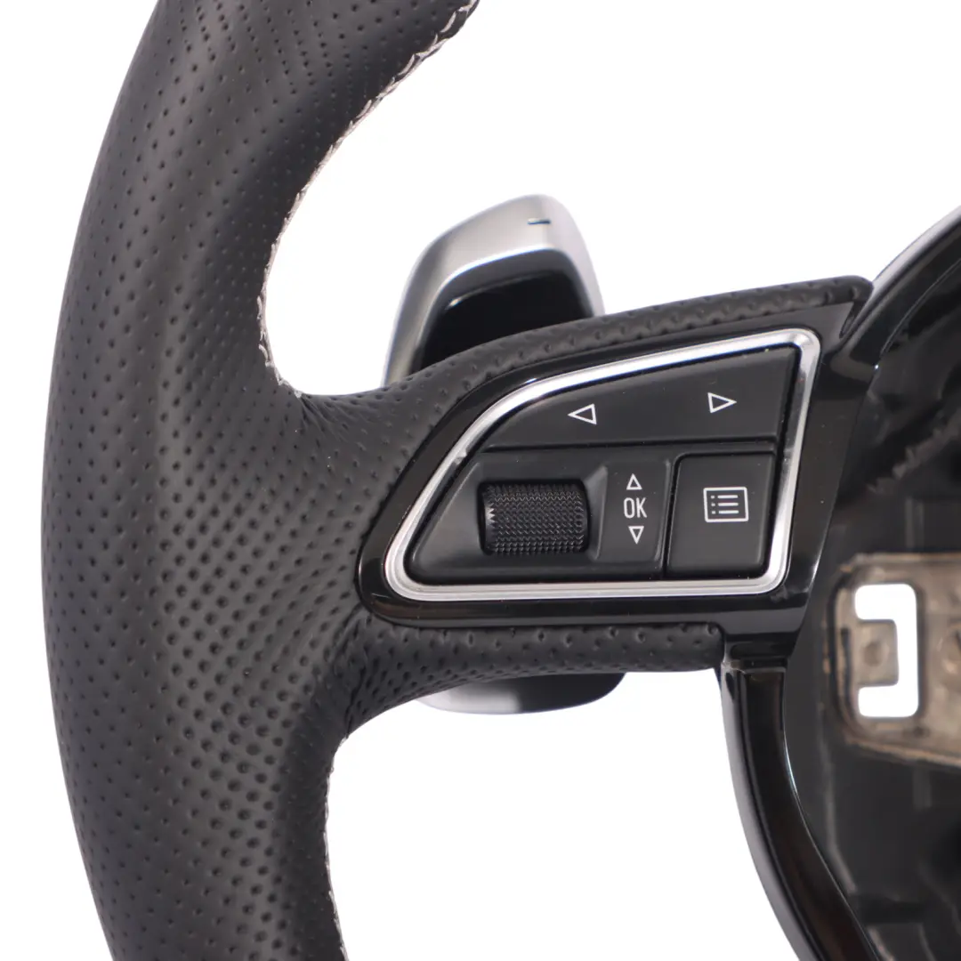 Audi RS6 C7 NEW Black Leather Steering Wheel Paddle Shift Flat Bottom - SKU 4G0419091AC-1 - Part number 4G0419091AC